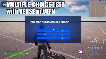 Multiple-Choice Test with Verse in Unreal Editor for Fortnite