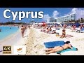 Cyprus 4K - Walking Tour - Nissi Beach, Konnos Beach, Ayia Napa, Sea Caves