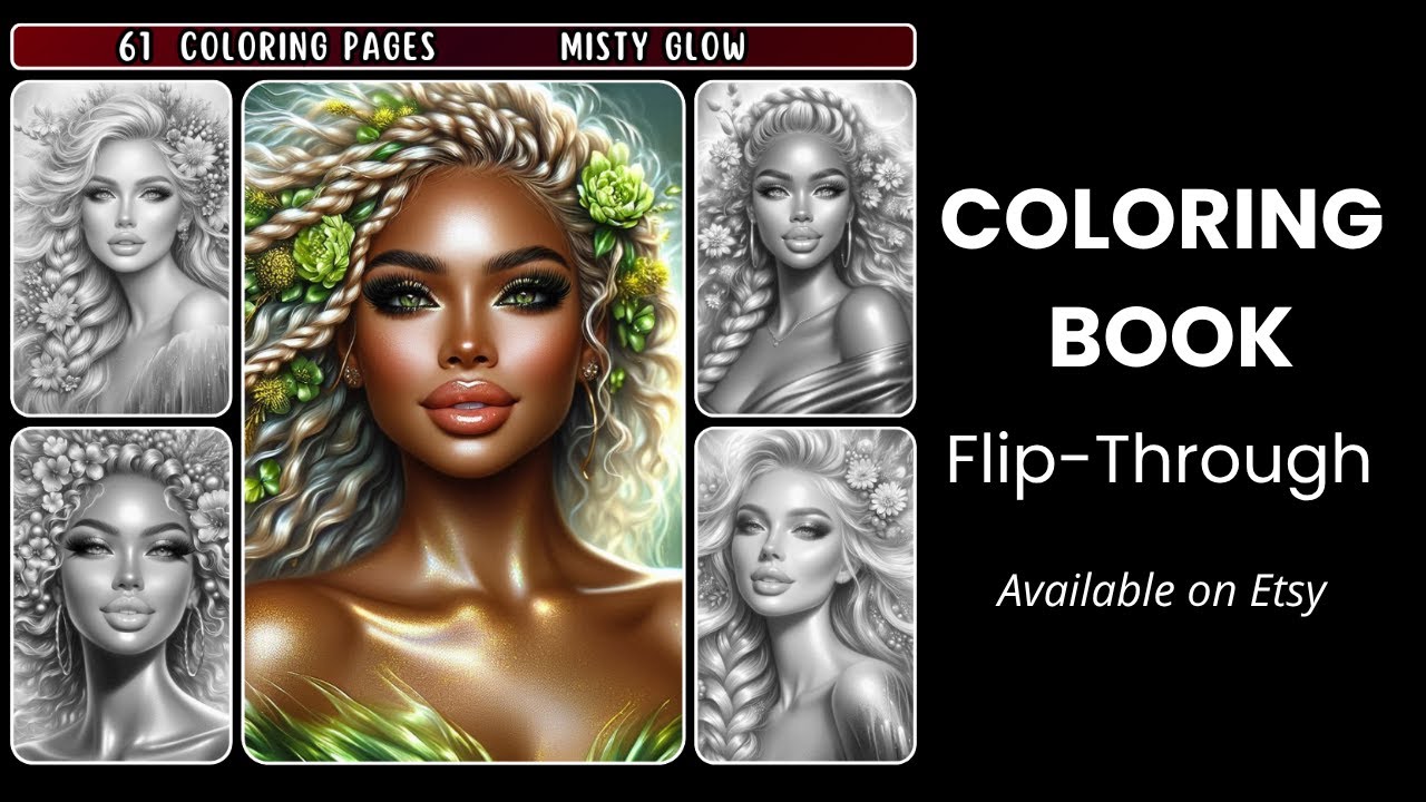 Misty Glow 🌹🖌 Paint Joy Into Every Detail! ✨🎉Coloring Book Flip Through