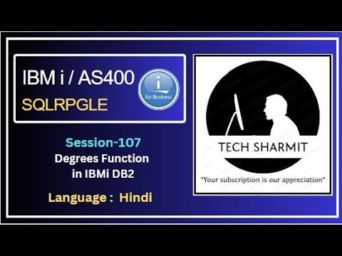 Degrees function in db2 sql | SQLRPGLE | ibmi training | sqlrpgle as400 | ibm db2 function