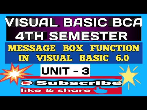 Message Box function in visual basic 6.0