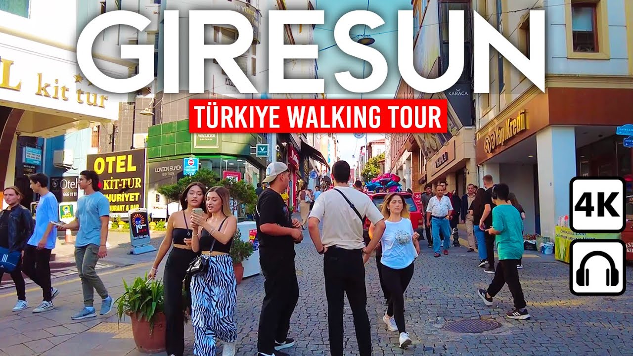GIRESUN - Türkiye 🇹🇷 4K Walking Tour | City Center & Sunny Day in the Black Sea City ☀️