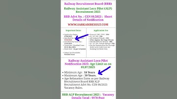 RRB ALP Recruitment 2025 | Railway Assistant Loco Pilot  vacancy 2025 #rrb #rrbalp2025 #rrbntpc