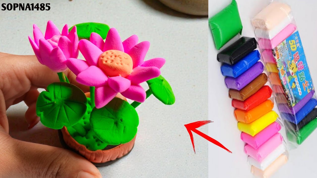 How To Make Flower With Super Clay 🪷
