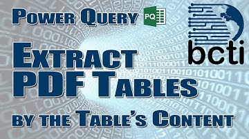 Power Query - Extract PDF Tables by the Table