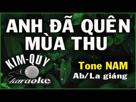 ANH ĐÃ QUÊN MÙA THU - KARAOKE - Tone NAM ( Ab/La giáng )