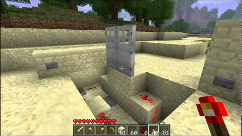 Minecraft: Double Doors Tutorial with redstone wiring [button, lever & pressure plate]