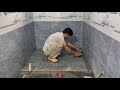 Perfect Installation Of Ceramic Tile For Bathroom Floor | Cut &amp; Use Ceramic Tiles