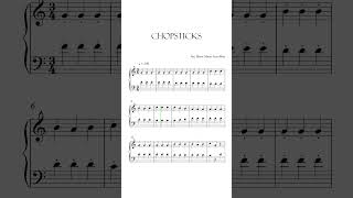 Chopsticks Sheet Music Tutorial #shorts #short #shortvideo #shortsvideo #shortsfeed #tiktok #piano