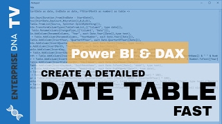 how to create a detailed date table in power bi fast