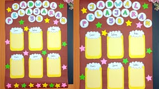 How to make a creative class schedule | Creative classroom wall decorations from cardboard