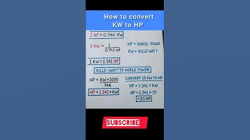 how to convert KW to HP/ KW to HP / KW ko HP me kaise badle