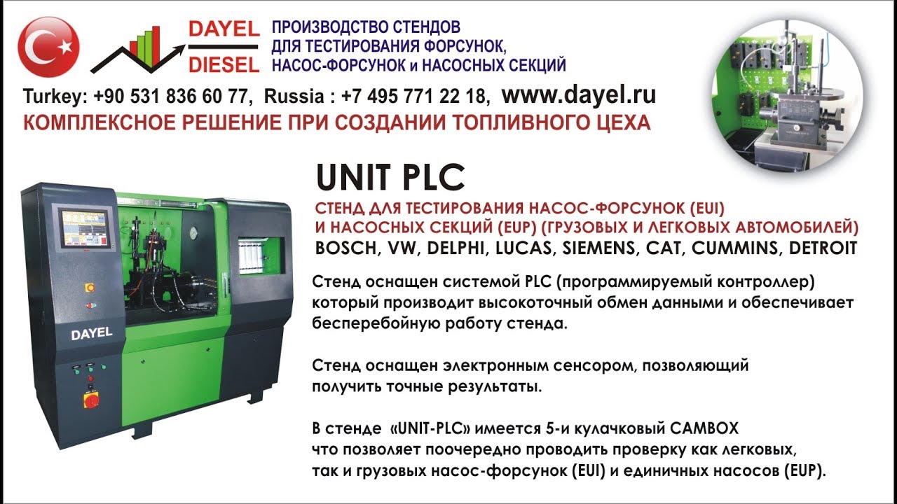 Unit pump test bench   UNIT-PLC Е (DAYEL)  ЧАСТЬ-2