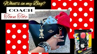 What’s in my Bag? COACH Town Tote & Mickey ❤️🖤💛