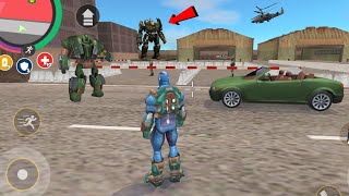 Rope Hero: Vice Town (Rope Hero Fight Car Robot) Iron Robot Firm Army Base - Android Gameplay HD screenshot 3