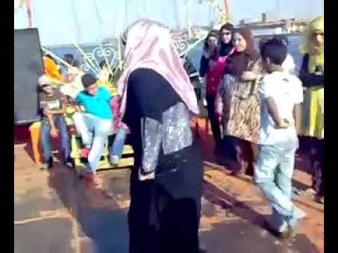 Supper Belly Hijab hot Arab Girl Dance in Boat at Sea