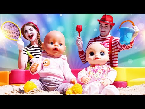 Куклы БЕБИ БОН в песочнице! Во что поиграть? Смешные игры для девочек в дочки матери с Baby Born