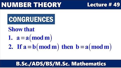 Congruences, Number Theory, Lecture-49 By Prof. TM Qadri in Urdu/Hindi