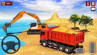 JCB Excavator Dumping Sand at Construction Site #2 - City Road Installation Game - Android Gameplay screenshot 5