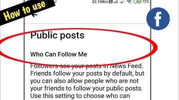 how to use who can follow me setting on facebook / public posts setting