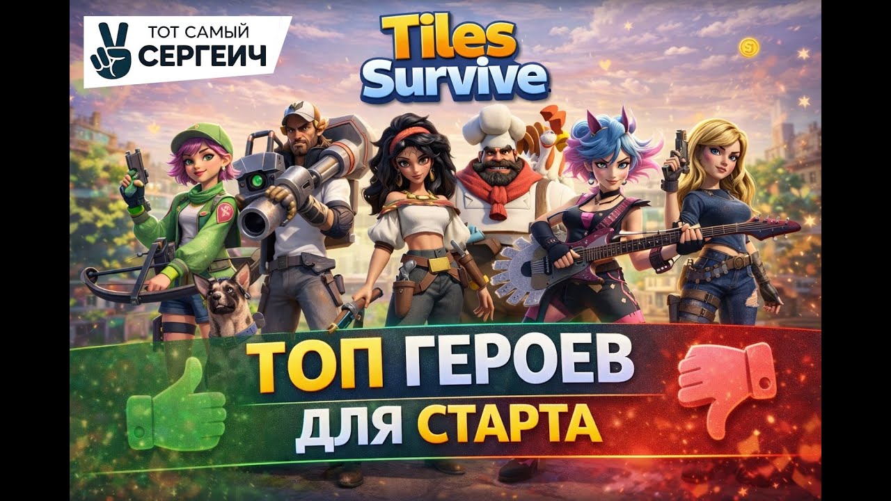 Tiles Survive. ТОП героев для старта | Ты качаешь не тех. ЭПИЗОД 3