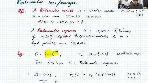Banach-valued Analysis, Lecture 10 part 1: Rademacher averages and the contraction principle
