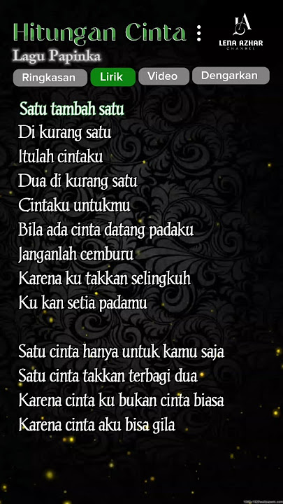 Download lagu Lirik Lagu Hitungan Cinta||Lagu Papinka||Viral tiktok terbaru 2024 #liriklagu#laguviral#viralshorts
