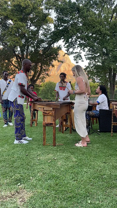 Imbhewu Marimba Band Engaging Guest Mid Performance (Molenvliet Vineayrds)