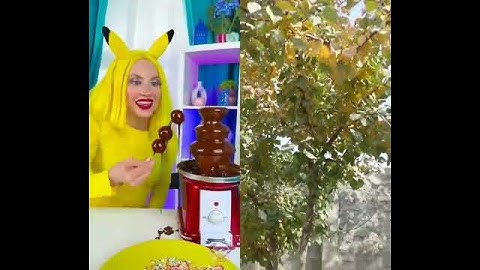 شوكو-لوكو 😍 الغطس في نافورة الحلاوة! #حلويات
