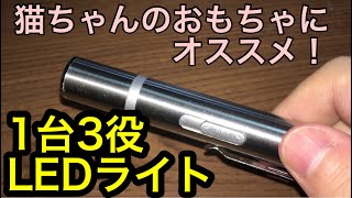 【1台3役】猫ちゃんのおもちゃにオススメ！多機能LEDライト