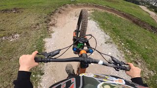 Bikepark Leutasch - Katzenkopf | Downhill lap & hard Crash | Hero8 | 4k