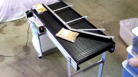 Safe Conveyor Adjustable Guide Rail System Controls Product Orientation