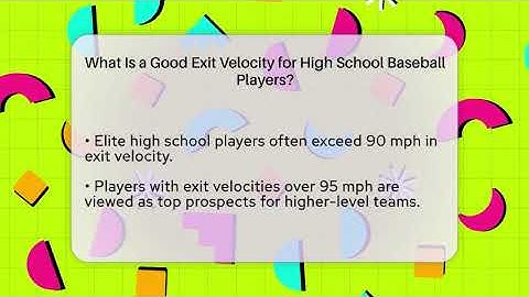 What Is a Good Exit Velocity for High School Baseball Players? | Baseball Equipment Hub News