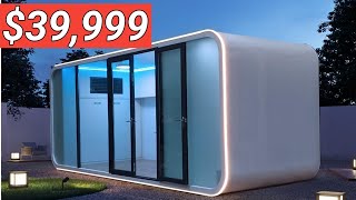 Inside Amazon Tiny House modern cabin - 19ft mobile capsule | Prefab Tiny home kits under $40 000