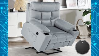 Yodolla Lift Chair Recliner with Heated Massage usb port cup holders Pockets elderly