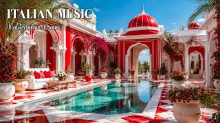 Italian Music & Amalfi Coast Views 🇮🇹 Morning Coffee & Mediterranean Relaxation 4K