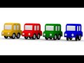¡Aprende colores con los 4 coches coloreados! Dibujos animados de coches