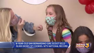 8-year-old San Bernardino Girl Scout and cancer survivor breaks cookie sale record