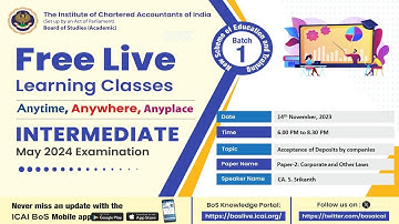 Intermediate Paper 2: COL | Topic: Acceptance of Deposits by companies | Session 2 | 14 Nov, 2023