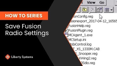 Zebra MC92- How To Save Fusion Radio Settings