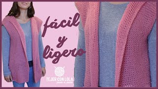 CHALECO LARGO Y LIGERO💕| a Dos Agujas - YouTube