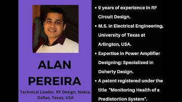 IEEE-DBIT-MTTS presents Alumni Talk on "Modern Trends in RF/Microwaves" by Alan Pereira