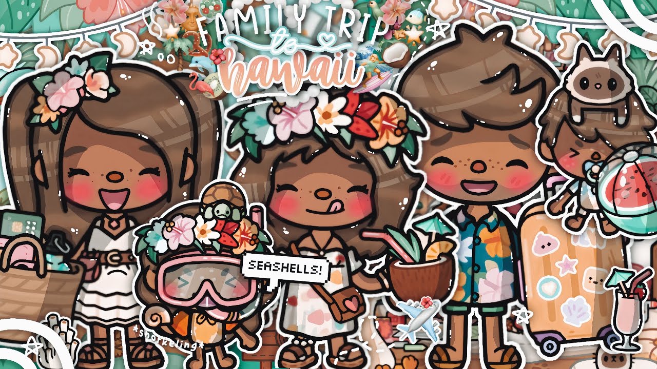 Big Family trip to *HAWAII* 🐠🌺🌴🥥୭ ˚. || *VOICED* 🎙|| Toca Boca Life World Roleplay 🏄‍♀️🥝🌷🌟🍹🦩ɞ ꒦₊˚