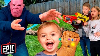 Nerf Battle Hero Kidz Battle Thanos In Epic Showdown - Pretend Play For Kids