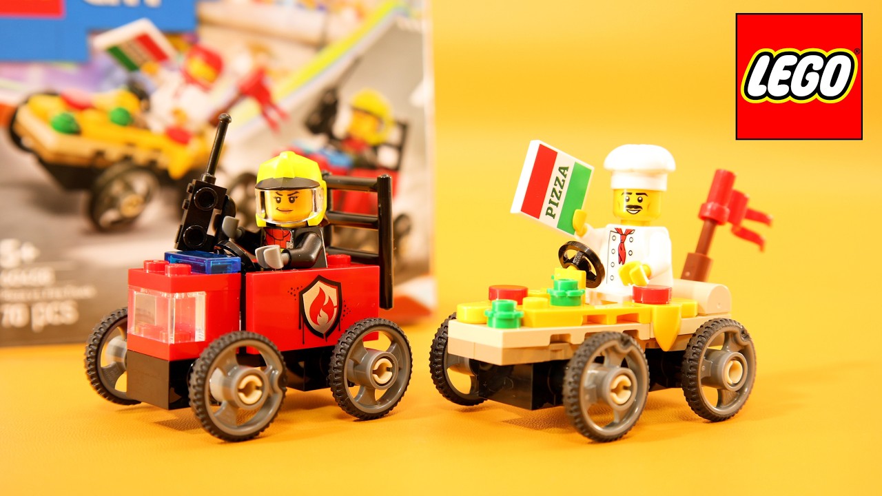 レゴ シティ 飛行機vs.病院のベッド レースカーパック ピザ屋と消防車 60458 60459 / LEGO City Race Car Pack Speed build & Review