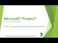 Microsoft Project - Lesson 7:  Customizing the Look and Feel of Microsoft Project