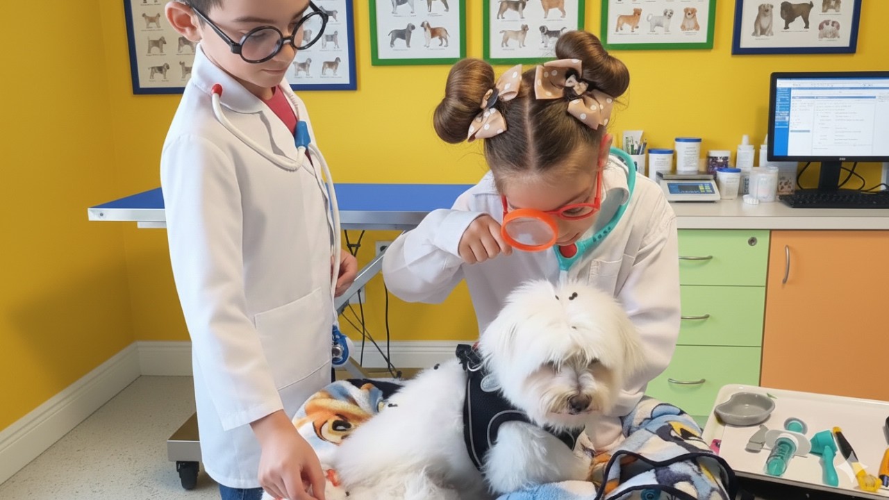 Jugando a ser Veterinarios |  Cuidar Mascotas 🐾✨ | Perritos