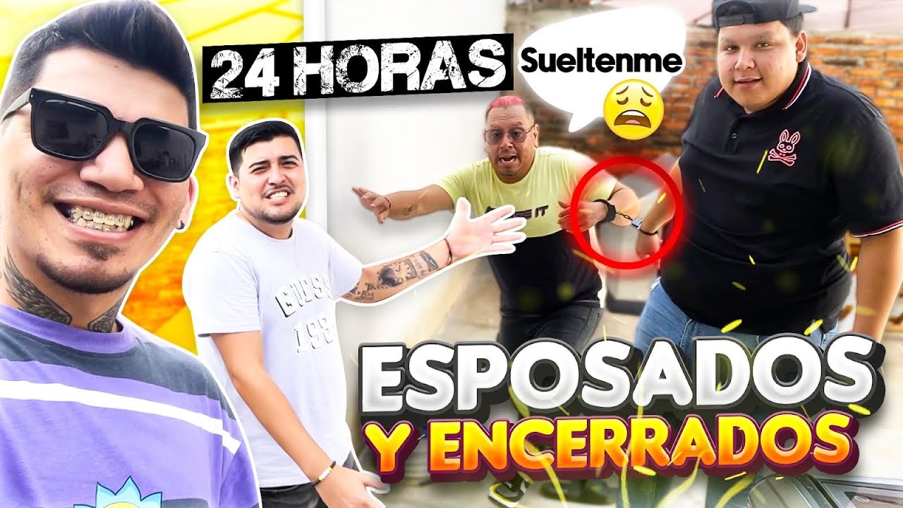 24 HORAS ESPOSADOS Y ENCERR4DOS EN EL PATIO 😱//  no pensamos que pasara esto 🥺