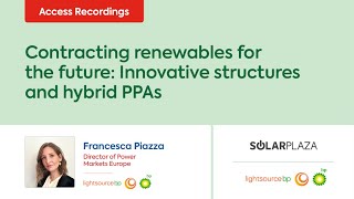 Full Solarplaza Webinar | Contracting renewables for the future: Innovative structures and hybrid PPAs Update