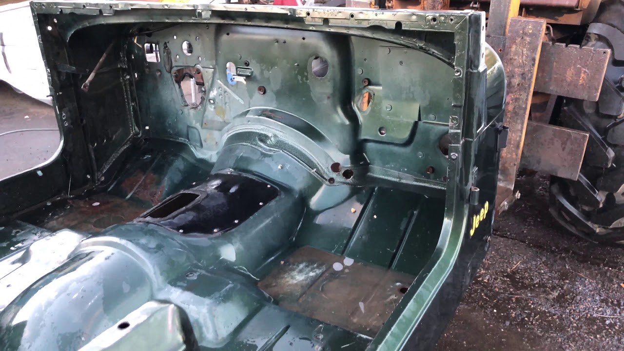 87-95 Jeep Wrangler Tub OEM Steel Body 76-86 95 YJ Cab Conversion to CJ-7  Frame Green 210000007825 - YouTube